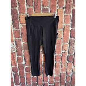 Lululemon Align High Rise Crop Leggings Pockets Dark Gray Size 10 LW6BCXS